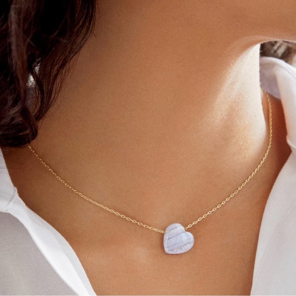 BaubleBar Juno Blue Lace Agate Necklace NWT - Picture 2 of 8